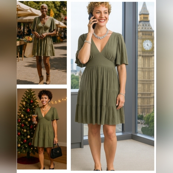 New Boho Cottagecore Fairycore Medium Babydoll Midi Minimalist Dress - Picture 1 of 5